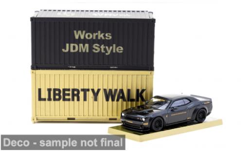 Modelauto Dodge Challenger SRT Hellcat LB-Works zwart 1/64 Tarmac Works