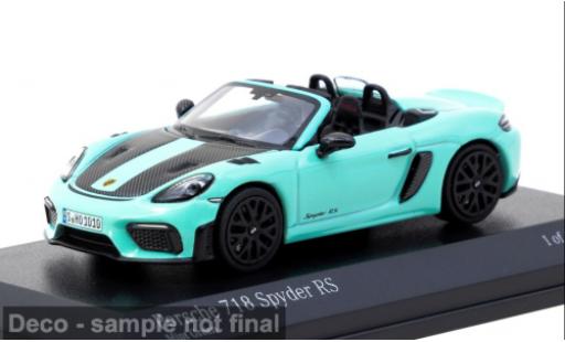 Modelauto Porsche 718 Spyder RS turquoise/zwart 1/64 Tarmac Works