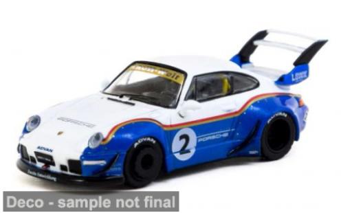 Modelauto Porsche 911 RWB blauw/wit 1/64 Tarmac Works