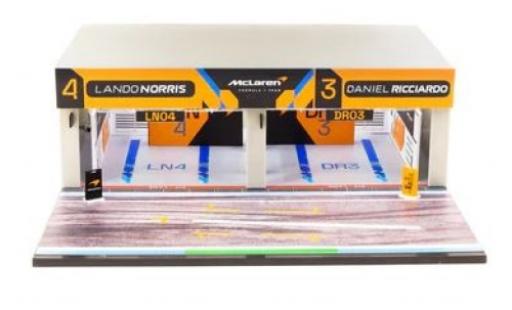 Modelauto McLaren F1 Base Diorama Pit garage Diorama Team formule 1 1/64 Tarmac Works