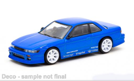 Modelauto Nissan Silvia S13 () Vertex metallic blauw 1/64 Tarmac Works