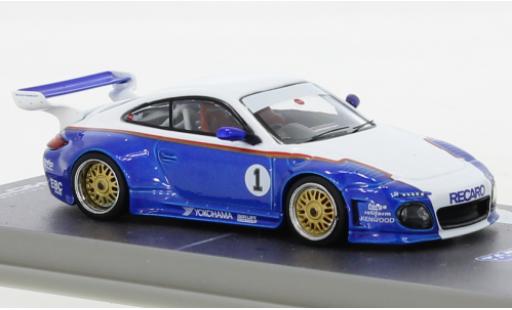 Modelauto Porsche 911 Base Old & Nouveau blauw/wit 1/64 Tarmac Works
