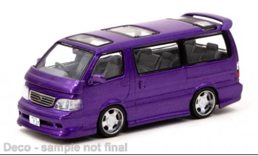 Modelauto Toyota Hiace Waggon Custom metallic paars 1/64 Tarmac Works