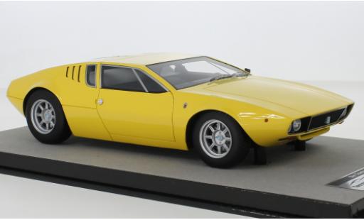 Modelauto De Tomaso Mangusta Coupe geel 1971 1/18 Tecnomodel