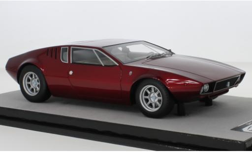 Modelauto De Tomaso Mangusta Coupe metallic rood 1971 1/18 Tecnomodel