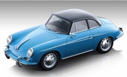 Modelauto Porsche 356 1961 Karmann Hardtop blauw/zwart 1/18 Tecnomodel