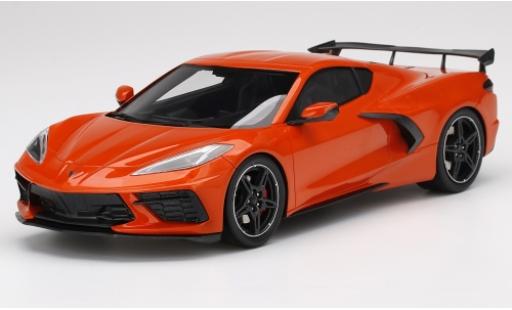 Modelauto Chevrolet Corvette Stingray C8 oranje 2019 1/18 Top Speed