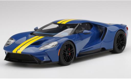 Modelauto Ford GT Berlinetta blauw/geel 1/18 Top Speed