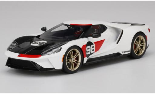 Modelauto Ford GT Heritage Edition wit/zwart 2021 1/18 Top Speed