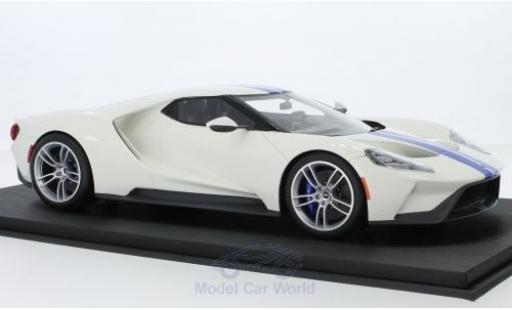 Modelauto Ford GT Berlinetta wit/blauw 1/18 Top Speed