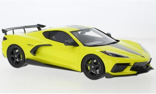 Modelauto Chevrolet Corvette Stingray IMSA GTLM Championship Edition geel/grijs 2021 1/18 Top Speed