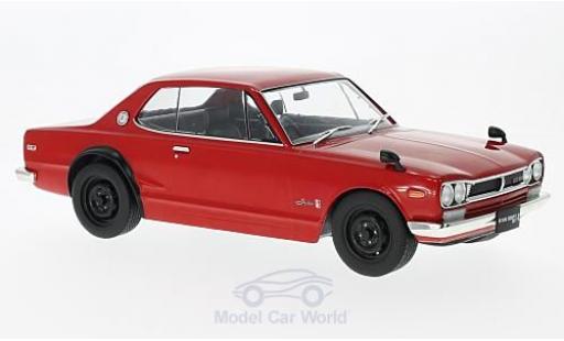 Modelauto Nissan Skyline 2000 GT-R KPGC10 rood RHD 1/18 Triple 9 Collection