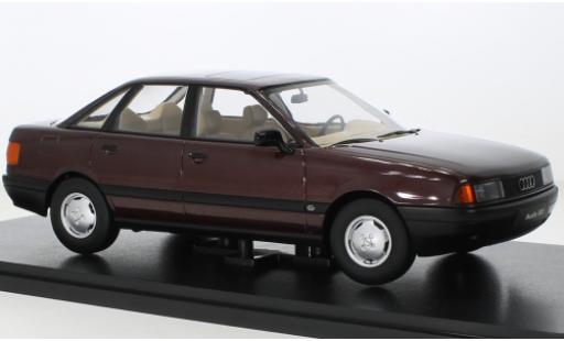 Modelauto Audi 80 berline (B3) metallic rood 1989 1/18 Triple 9 Collection