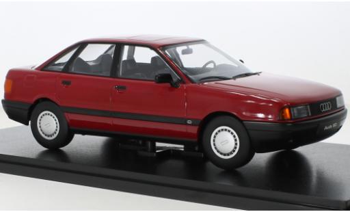 Modelauto Audi 80 berline (B3) rood 1989 1/18 Triple 9 Collection