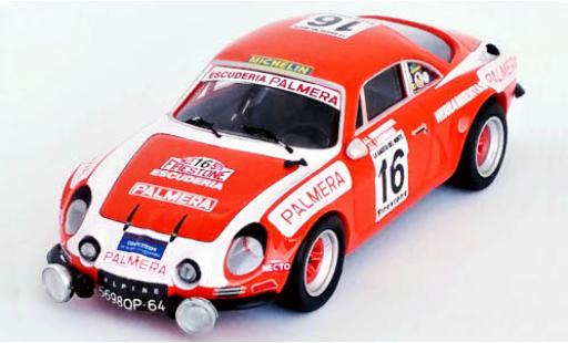 Modelauto Alpine A110 rallye Renault No.16 Escuderia Palmera Rally Firestone 1976 I.Sunsundegui/J.Larrinaga 1/43 Trofeu
