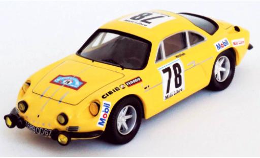 Modelauto Alpine A110 rallye Renault No.78 Midi Libre Criterium des Cevennes 1969 B.Wollek/M.Grandrive 1/43 Trofeu