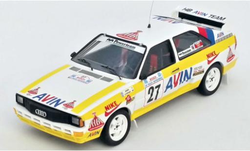 Modelauto Audi Quattro rallye No.27 HB Avin Team HB Rally Acropolis 1986 Jigger/S.Konstantinos 1/43 Trofeu