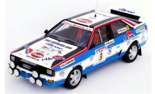 Modelauto Audi Quattro rallye No.3 Rally WM Rally Zilverinien 1984 J.Recalde/J.Del Buono 1/43 Trofeu