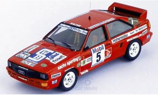 Modelauto Audi Quattro rallye No.5 Schmidtke Rally-Team Rally DM Drei-St&Atilde;&curren;dte-Rally 1986 O.Schmidtke/S.K&Atilde;&frac14;cken 1/43 Trofeu