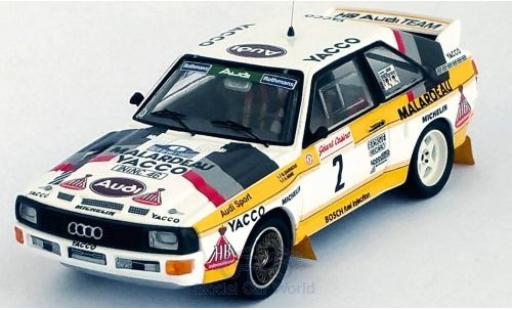 Modelauto Audi Sport Quattro rallye No.2 HB Team Rally du Var 1984 B.Darniche/A.Mahe 1/43 Trofeu