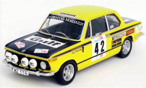 Modelauto Bmw 2002 rallye No.42 Motor-Nord Racing Gulf Rally WM Rally Portugal 1973 L.Asterhag/A.Gullberg 1/43 Trofeu