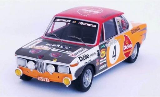 Modelauto Bmw 2002 ti No.4 Dole Bananas Rally Ypres 1973 Pedro/Jimmy 1/43 Trofeu