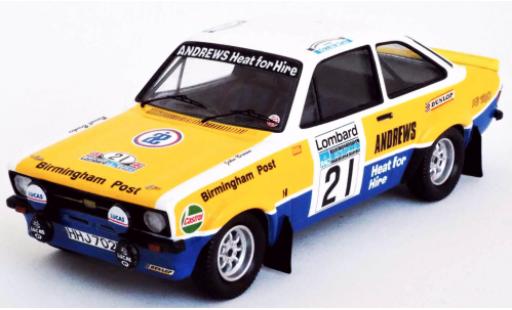 Modelauto Ford Escort RS 1800 MkII RHD No.21 Andrews Rally WM RAC Rally 1975 R.Brookes/J.Brown 1/43 Trofeu