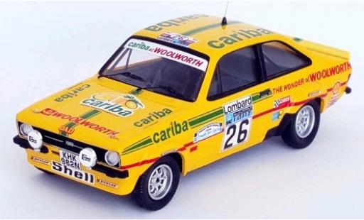 Modelauto Ford Escort RS 1800 MKII RHD No.26 Cariba Rally WM RAC Rally 1977 A.Dawson/A.Marriott 1/43 Trofeu