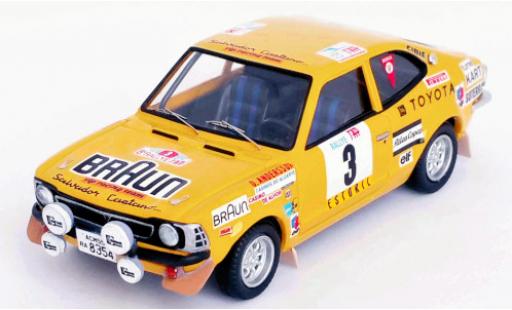 Modelauto Toyota Corolla Levin No.3 VIP Racing Team Braun Rally WM Rally Portugal 1974 O.Andersson/A.Hertz 1/43 Trofeu