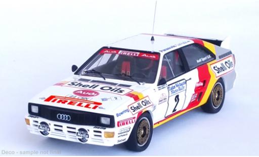 Modelauto Audi Quattro rallye No.2 S huiles Rally Manx 1985 1/43 Trofeu