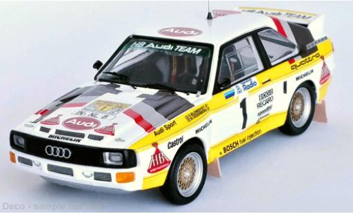 Modelauto Audi Sport Quattro rallye No.1 HB Rally WM Rally Zweden 1985 1/43 Trofeu