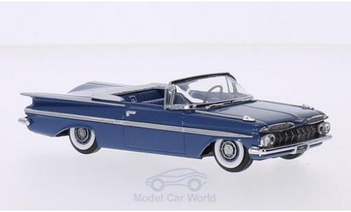 Modelauto Chevrolet Impala Convertible Cabriolet metallic blauw 1959 kap ge&Atilde;&para;ffnet 1/43 Vitesse
