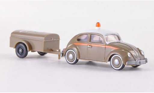 Volkswagen Kafer Base 1/87 Wiking 1200 Anton Schlotmann met Einachsanhanger modelauto