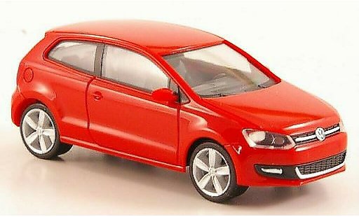 Volkswagen Polo Base 1/87 Herpa V rood 3-turig modelauto