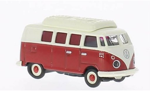 Volkswagen T1 Base 1/87 Schuco Bus Camper rood/wit modelauto