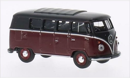 Volkswagen T1 Base 1/64 Schuco Bus rood/grijs modelauto