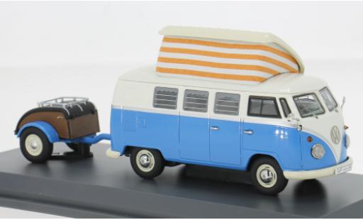 Modelauto Volkswagen T1 Base Campingbus blauw/wit 1/43 Schuco