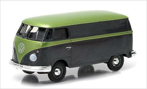 Volkswagen T1 Base 1/64 Greenlight bestelwagen metallic zwart/metallic groen modelauto