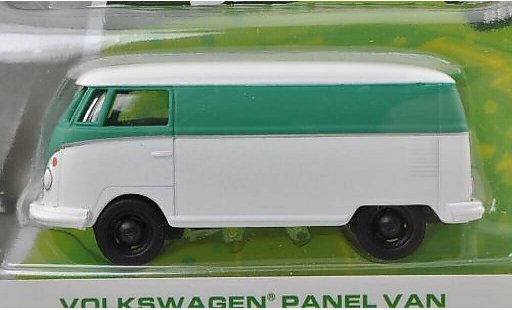 Volkswagen T1 Base 1/64 Greenlight bestelwagen wit/mat-turquoise modelauto