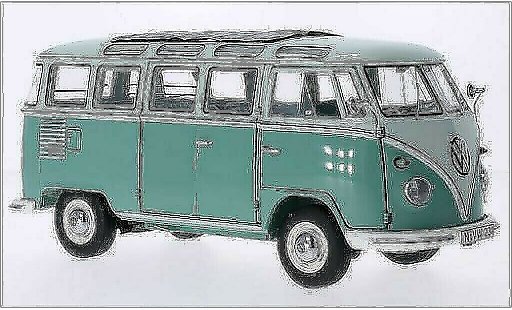 Volkswagen T1 B 1/18 Schuco Samba turquoise/beige 1959 modelauto