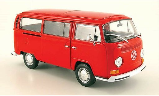 Volkswagen T2 B 1/24 Welly Bus rood 1972 modelauto