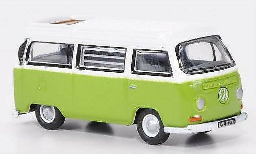 Volkswagen T2 Base 1/76 Oxford Camper groen/wit modelauto