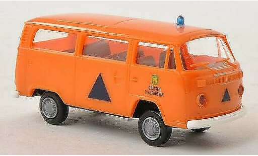 Volkswagen T2 Base 1/87 Brekina Stationwagen Grasten Civilforsvar (DK) modelauto