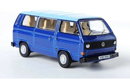 Volkswagen T3 Base 1/76 Oxford Bus blauw/blauw RHD modelauto