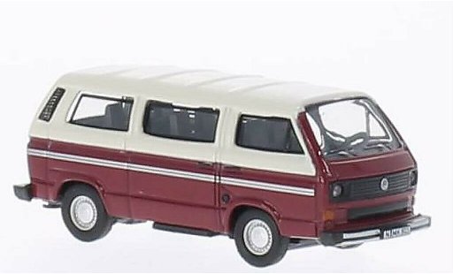 Volkswagen T3 Base 1/87 Schuco Bus rood/wit modelauto