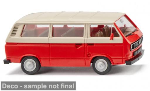 Modelauto Volkswagen T3 A Bus rood/beige 1979 1/87 Wiking