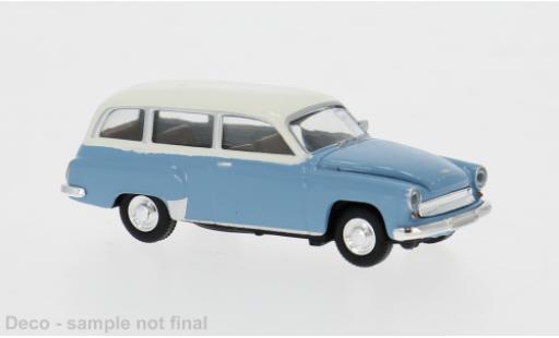Modelauto Wartburg 311 Kombi Stationwagen blauw/wit 1959 1/87 Brekina