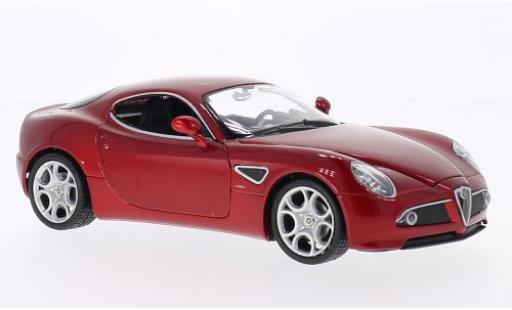 Modelauto Alfa Romeo 8C competizione metallic rood 1/24 Welly
