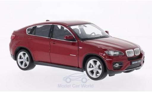 Modelauto Bmw X6 suv metallic rood 1/24 Welly
