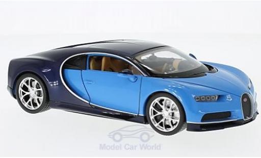 Modelauto Bugatti Chiron coupe blauw/blauw 2016 1/24 Welly